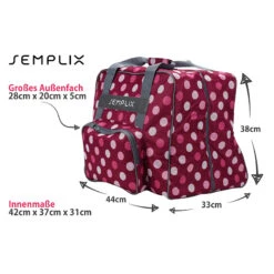 Semplix Overlocktasche-Coverlocktasche Polka Dots (beere/rosa)