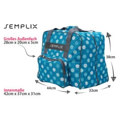 Semplix Overlocktasche-Coverlocktasche Polka Dots (petrol/türkis)