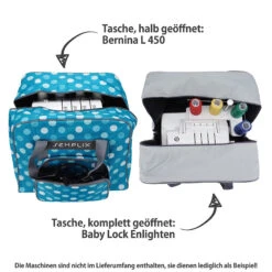 Semplix Overlocktasche-Coverlocktasche Polka Dots (petrol/türkis) -NähKunst Angebote Store 16687 6 shop1