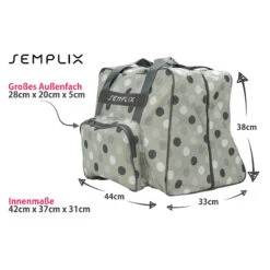 Semplix Overlocktasche-Coverlocktasche Polka Dots (stein/grau)