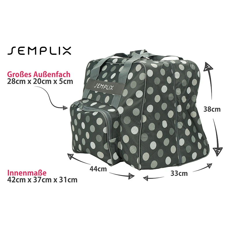 Semplix Overlocktasche-Coverlocktasche Polka Dots (anthrazit/grau) 1 Semplix Overlocktasche-Coverlocktasche Polka Dots (anthrazit/grau)