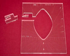 Quilt-Lineal Blatt Groß (Plexiglas 5 Mm/Blatt 4 X 2,15 Inch/ca. 10,1 X 5,5 Cm)