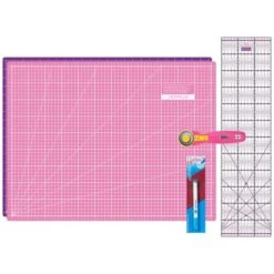 Semplix Schneidematten-Set A2 Pink/ Lila + GRATIS Prym Aqua-Trickmarker