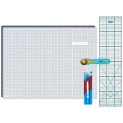 Semplix Schneidematten-Set A2 Grau/ Türkis + GRATIS Prym Aqua-Trickmarker