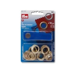 Prym Ösen Und Scheiben (14 Mm/ Goldfarbig/ 10 St./ Inkl. Werkzeug)