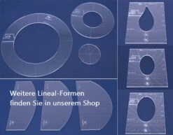 Quilt-Lineal "Ellipse Groß" (Plexiglas 5 Mm/Ellipse 4 X 2 Inch/ca. 10,1 X 5,1 Cm) 5 Quilt-Lineal "Ellipse Groß" (Plexiglas 5 Mm/Ellipse 4 X 2 Inch/ca. 10,1 X 5,1 Cm) -NähKunst Angebote Store collage 2