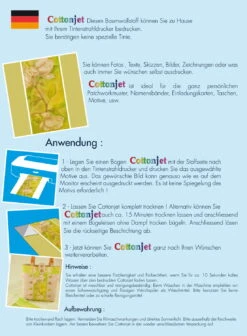 Cottonjet "Baumwolle" Zum Aufbügeln (2 X DIN A4) -NähKunst Angebote Store cottonjet c 1