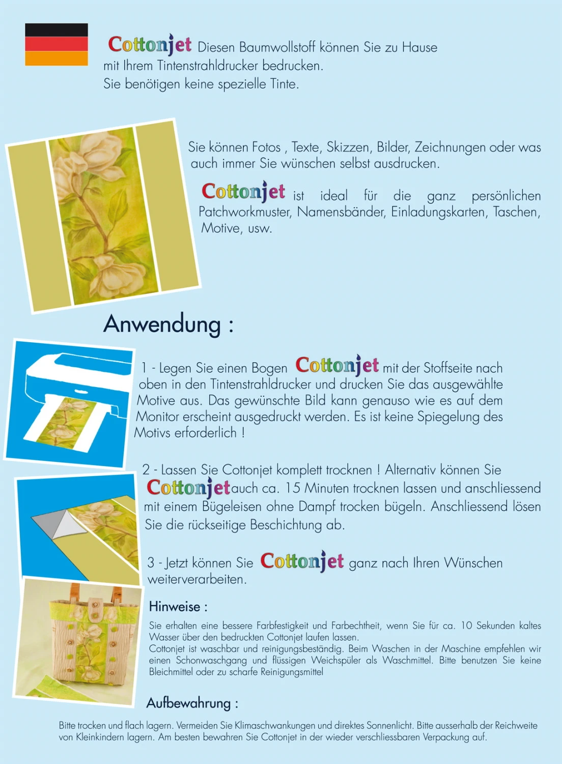 Cottonjet Zum Aufnähen (3 X DIN A4) 3 Cottonjet Zum Aufnähen (3 X DIN A4) – Bild 3