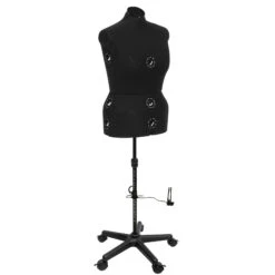 Schneiderpuppe/ Schneiderbüste DIANA "C" L Schwarz Mit Rollen (verstellbar)
