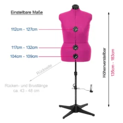 Schneiderpuppe/ Schneiderbüste DIANA "C" L Pink (verstellbar) -NähKunst Angebote Store diana c 6 copy scaled3