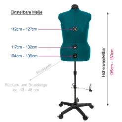 Schneiderpuppe/ Schneiderbüste DIANA "C" L Jade Mit Rollen (verstellbar) -NähKunst Angebote Store diana c 6 copy scaled6