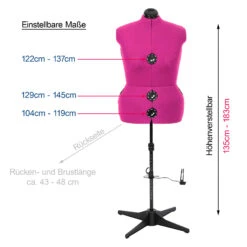 Schneiderpuppe/ Schneiderbüste DIANA "D" XL Pink (verstellbar) -NähKunst Angebote Store diana d 6 copy scaled3