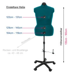 Schneiderpuppe/ Schneiderbüste DIANA "D" XL Jade Mit Rollen (verstellbar) 13 Schneiderpuppe/ Schneiderbüste DIANA "D" XL Jade Mit Rollen (verstellbar) -NähKunst Angebote Store diana d 6 copy scaled7