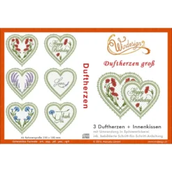 Windesign Stickmuster CD Duftherzen In Lacetechnik (groß)