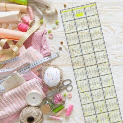 Semplix Patchwork-Quiltlineal (60 X 15 Cm/ 2,5 Mm Dick/ Gelb)