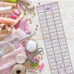 Semplix Patchwork-Quiltlineal (60 X 15 Cm/ 2,5 Mm Dick/ Lila)