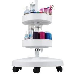 Semplix LED Stehlampe Weiß (182 LEDs/ Inkl. Standfuß M. 6 Rollen/ Tischklemme/ 2 Tabletts) -NähKunst Angebote Store x anwendungsbeispiel alle sets 022